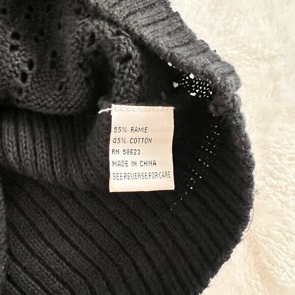 Carol Rose Black Knit Short Sleeve Top Size Medium - Picture 5 of 7